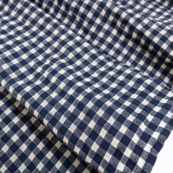 Zara Gingham Check Mini Dress Navy White Smocked Waist 100% Cotton - Picture 9 of 12